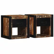   vidaXL 2 db tömör újrahasznosított fa éjjeliszekrények 40x35x40 cm