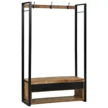   vidaXL Ruhafogó fiókkal Barna 110 x 40 x 179 cm Tömör mangófa