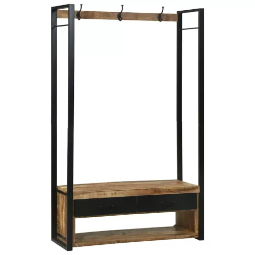 vidaXL Ruhafogó fiókkal Barna 110 x 40 x 179 cm Tömör mangófa