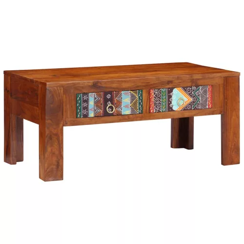 vidaXL tömör akácfa dohányzóasztal 90 x 50 x 40 cm