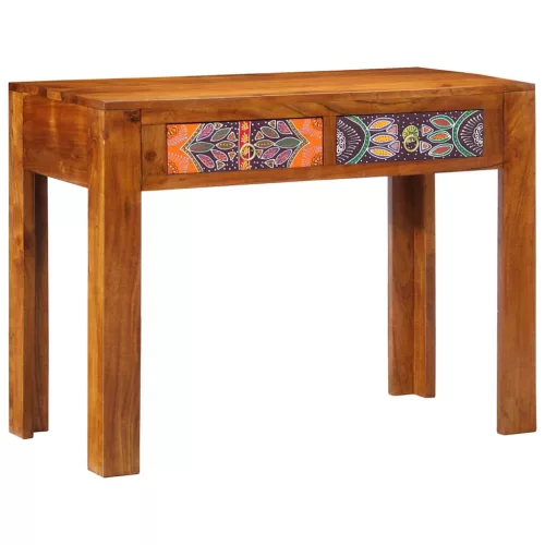 vidaXL Asztal fiókkal tárolóval Barna 100 x 50 x 75 cm Tömör akácfa