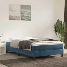   vidaXL sötétkék bársony zsebrugós ágymatrac 120x210x20 cm