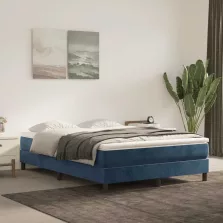   vidaXL sötétkék bársony zsebrugós ágymatrac 140x210x20 cm