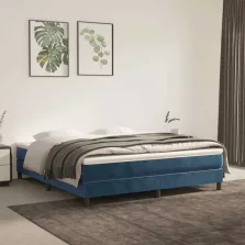   vidaXL sötétkék bársony zsebrugós ágymatrac 160x210x20 cm
