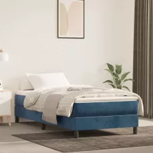   vidaXL sötétkék bársony zsebrugós ágymatrac 80x220x20 cm