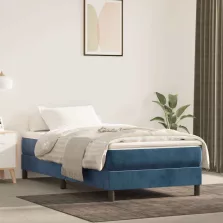   vidaXL sötétkék bársony zsebrugós ágymatrac 90x220x20 cm