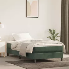   vidaXL sötétzöld bársony zsebrugós ágymatrac 100x220x20 cm