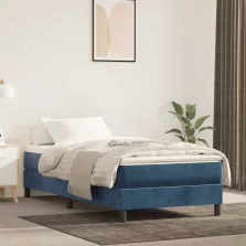   vidaXL sötétkék bársony zsebrugós ágymatrac 100x220x20 cm