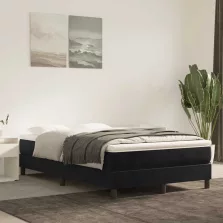   vidaXL fekete bársony zsebrugós ágymatrac 120 x 220 x 20 cm