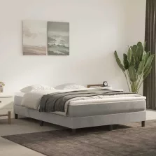   vidaXL világosszürke bársony zsebrugós ágymatrac 140 x 220 x 20 cm