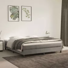   vidaXL világosszürke bársony zsebrugós ágymatrac 160 x 220 x 20 cm