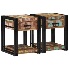   vidaXL Éjjeliszekrény fiókkal 2 pcs Sokszínű 40 x 40 x 50 cm