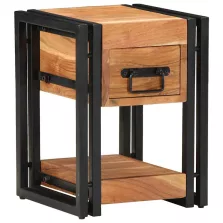   vidaXL Éjjeliszekrény fiókkal 2 pcs Barna 30 x 30 x 40 cm tömör akácfa
