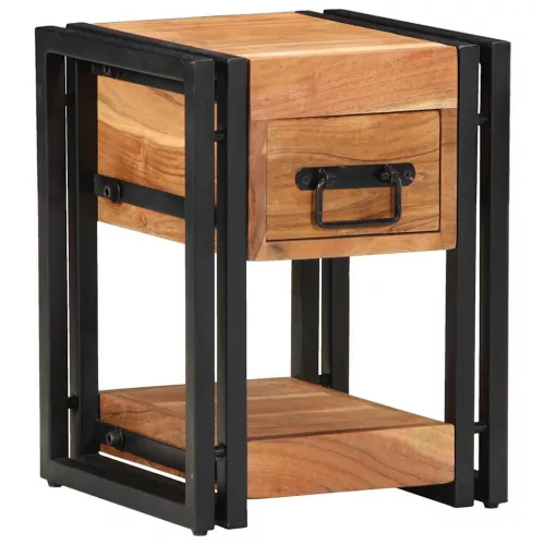 vidaXL Éjjeliszekrény fiókkal 2 pcs Barna 30 x 30 x 40 cm tömör akácfa