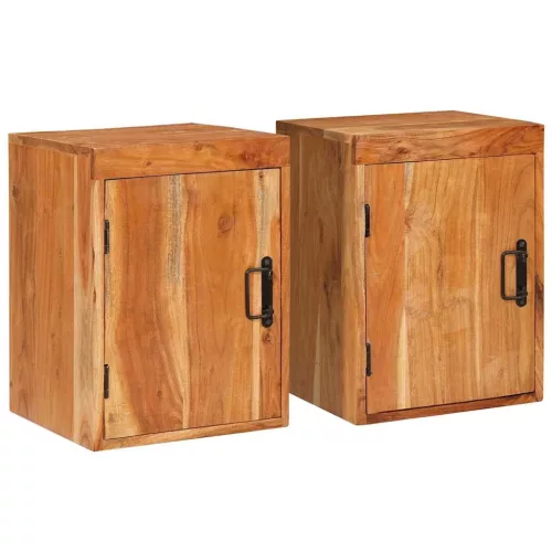 vidaXL Éjjeli asztal 2 pcs Barna 35 x 33 x 48 cm Tömör Fa Akácia