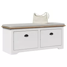   vidaXL előszobapad "BODO" fehér és barna 114x40x45 cm