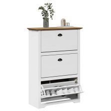   vidaXL cipőállvány "BODO" Fehér és barna 80x35x118 cm