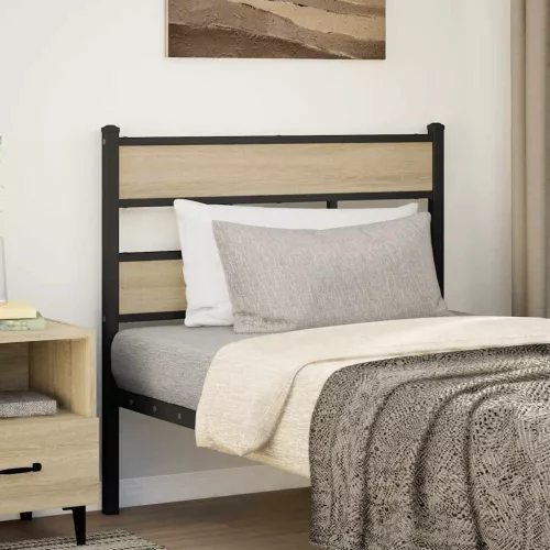 vidaXL sonoma tölgy színű szerelt fa és vas csere fejtámla 80 cm