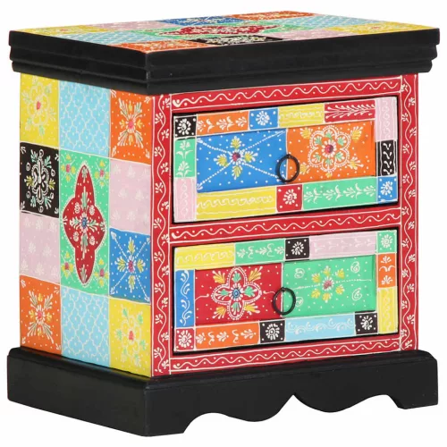 vidaXL Éjjeliszekrény 2 pcs Sokszínű 40 x 35 x 45 cm tömör mangófa
