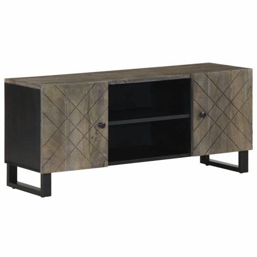 vidaXL fekete tömör mangófa TV-szekrény 105 x 33 x 46 cm