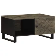   vidaXL fekete tömör mangófa dohányzóasztal 80 x 50 x 40 cm