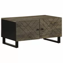  vidaXL fekete tömör mangófa dohányzóasztal 80 x 50 x 40 cm