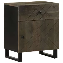   vidaXL fekete tömör mangófa éjjeliszekrény 50 x 33 x 60 cm