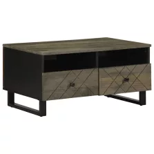   vidaXL fekete tömör mangófa dohányzóasztal 80 x 54 x 40 cm