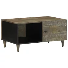   vidaXL világosszürke tömör mangófa dohányzóasztal 80 x 50 x 40 cm
