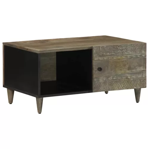 vidaXL világosszürke tömör mangófa dohányzóasztal 80 x 50 x 40 cm