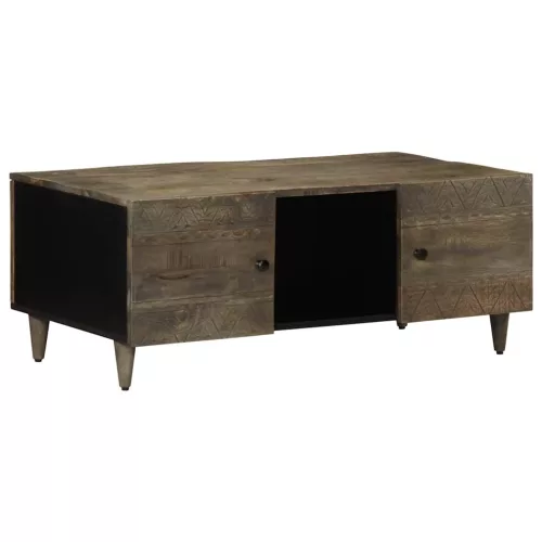 vidaXL világosszürke tömör mangófa dohányzóasztal 100x54x40 cm