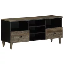 vidaXL fekete tömör mangófa TV-szekrény 100 x 33 x 46 cm