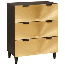   vidaXL Széf Fekete és Arany 60 x 33 x 75 cm tömör mangófa