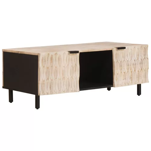 vidaXL Dohányzóasztal Fehér 100 x 54 x 40 cm Tömör Mangófát
