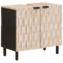 vidaXL Fürdőszobai mosdószekrény Egyszínű Fehér