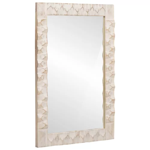 vidaXL Fürdőszobai tükör tükörrel Fehér mosott felület 50 x 70 x 3 cm