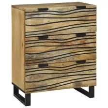   vidaXL Széf fiókkal Barna 60 x 33.5 x 75 cm Tömör mangófa