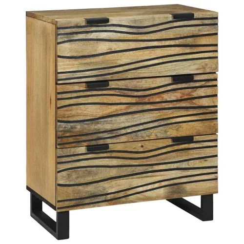 vidaXL Széf fiókkal Barna 60 x 33.5 x 75 cm Tömör mangófa