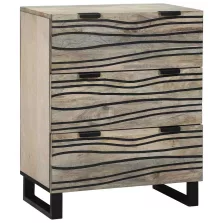   vidaXL Széf fiókkal Fehér 60 x 33.5 x 75 cm Tömör mangófa