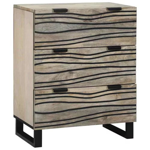 vidaXL Széf fiókkal Fehér 60 x 33.5 x 75 cm Tömör mangófa