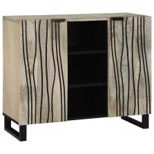 vidaXL Komód Fehér 90 x 33 x 75 cm tömör mangófa