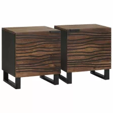   vidaXL Éjjeliszekrény 2 pcs Dió 40 x 33 x 46 cm tömör mangófa