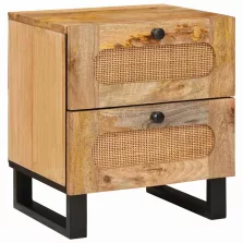   vidaXL Éjjeliszekrény Természetes 40 x 33,5 x 46 cm Tömör Mangófát