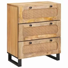 vidaXL Széf Barna 60 x 33 x 75 cm Tömör Mangófát