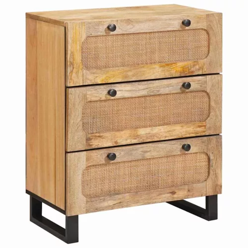vidaXL Széf Barna 60 x 33 x 75 cm Tömör Mangófát