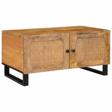   vidaXL Dohányzóasztal Természetes 80 x 50 x 40 cm Tömör Mangófát
