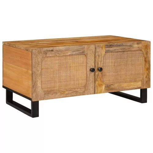 vidaXL Dohányzóasztal Természetes 80 x 50 x 40 cm Tömör Mangófát
