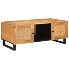   vidaXL Dohányzóasztal Artisan tölgy 100 x 54 x 40 cm Tömör Mangófát