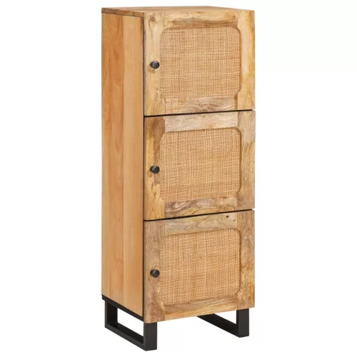 vidaXL Magasfiú tárolóval ajtóval Barna 90 x 33 x 75 cm Tömör Mangófát