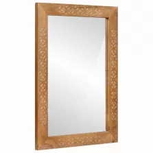   vidaXL Fürdőszobai tükör tükörrel Világos Barna 70 x 50 x 2,5 cm